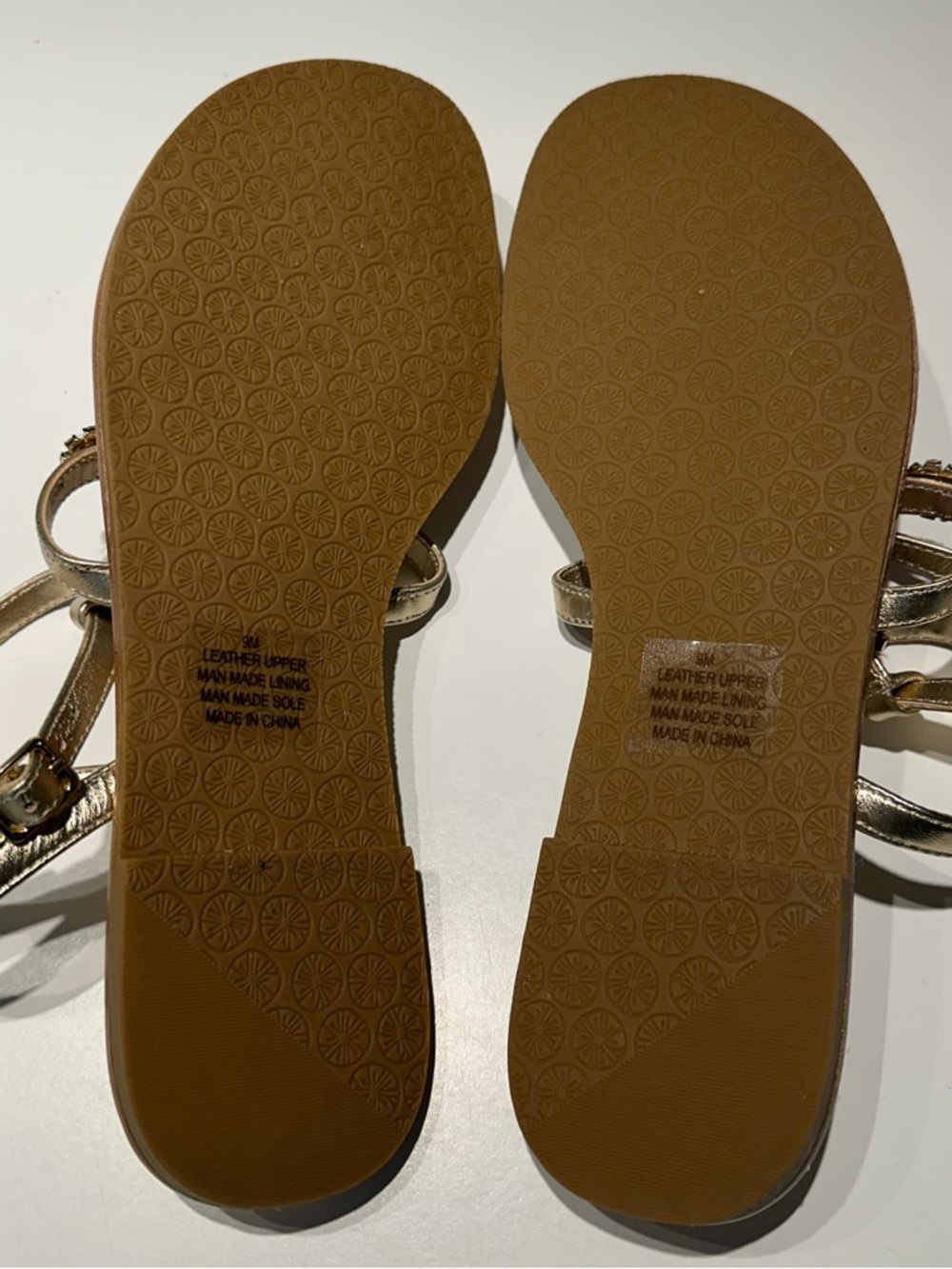 NEW Lilly Pulitzer Gold Katie Sandals with White Gem and Rhinestone Accents - Picture 5 of 9